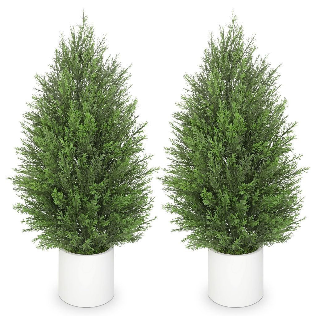 Lot de 2 Cyprès Artificiels 90cm - Décoration Intemporelle Intérieur/Extérieur