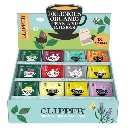 CLIPPER Coffret Découverte Thés et Infusions Bio Assortis – 180 Sachets Non Blanchis – Grand Format Dégustation