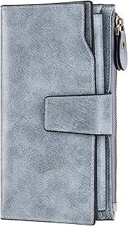 SENDEFN Portefeuille Femme Cuir Grande Capacite Porte Monnaie Femmes RFID Blocage,Porte-chéquiers Femmes Grande Capacité Fermeture Eclair Longue Portefeuille