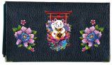 Sylla Manekineko : Porte-chéquier, Porte-carte en Cuir Noir Élégant et Fonctionnel