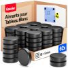 GAUDER Aimants Puissants pour Tableau Blanc et Réfrigérateur - Disques Magnétiques Noirs 18 x 5 mm (62 pièces)