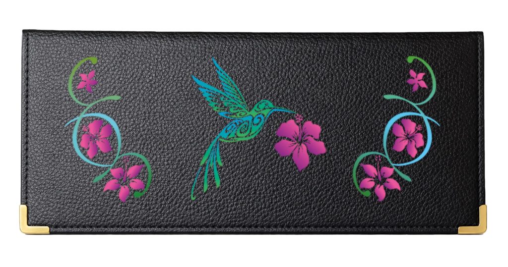 SYL'la Porte chéquier Long en Cuir Fleurs Femme - Personnalisable Prénom - Porte-cartes Élégant