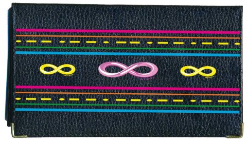 Syl'la Fantaisie Porte-Chéquier en Cuir Noir pour Femme - Design Infini Élégant