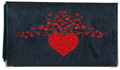 Syl'la Amour : Portefeuille Chéquier Élégant en Cuir Noir pour Femme