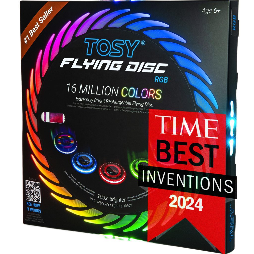 TOSY Disque Volant Lumineux RGB 175g - Cadeau Idéal pour Toutes Occasions