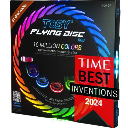 TOSY Disque Volant Lumineux RGB 175g - Cadeau Idéal pour Toutes Occasions