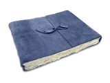 Carnet Aquarelle Cuir Suédé Bleu Rustique avec Papier Fait Main 350 GSM - 25x32 cm