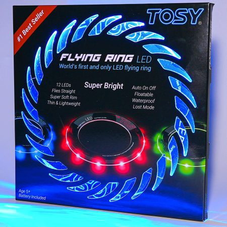 TOSY Anneau Volant Lumineux 12 LED - Jeu d'extérieur et d'intérieur Sûr et Amusant pour Enfants et Adultes