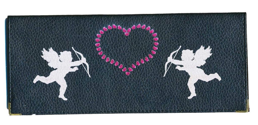 Syl'la Cupidon Porte-Chéquier en Cuir Véritable pour Femme - Noir Élégant