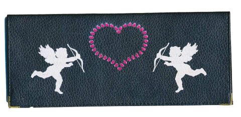Syl'la Cupidon Porte-Chéquier en Cuir Véritable pour Femme - Noir Élégant